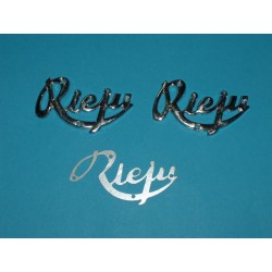 Placas RIEJU - 2 de deposito y 1 de guardabarros trasero